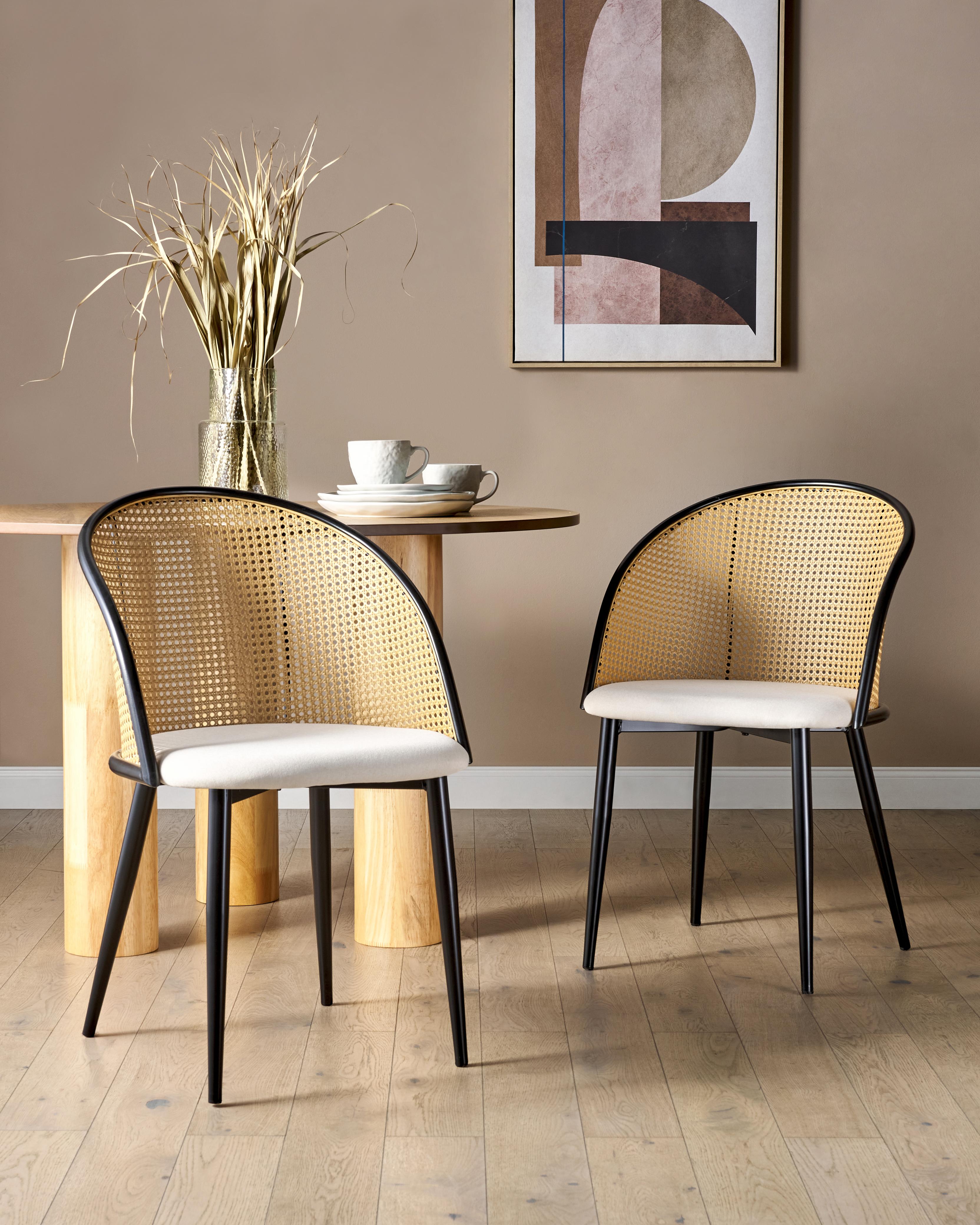 Set van 2 eetkamerstoelen CORNELL Metaal Zwart