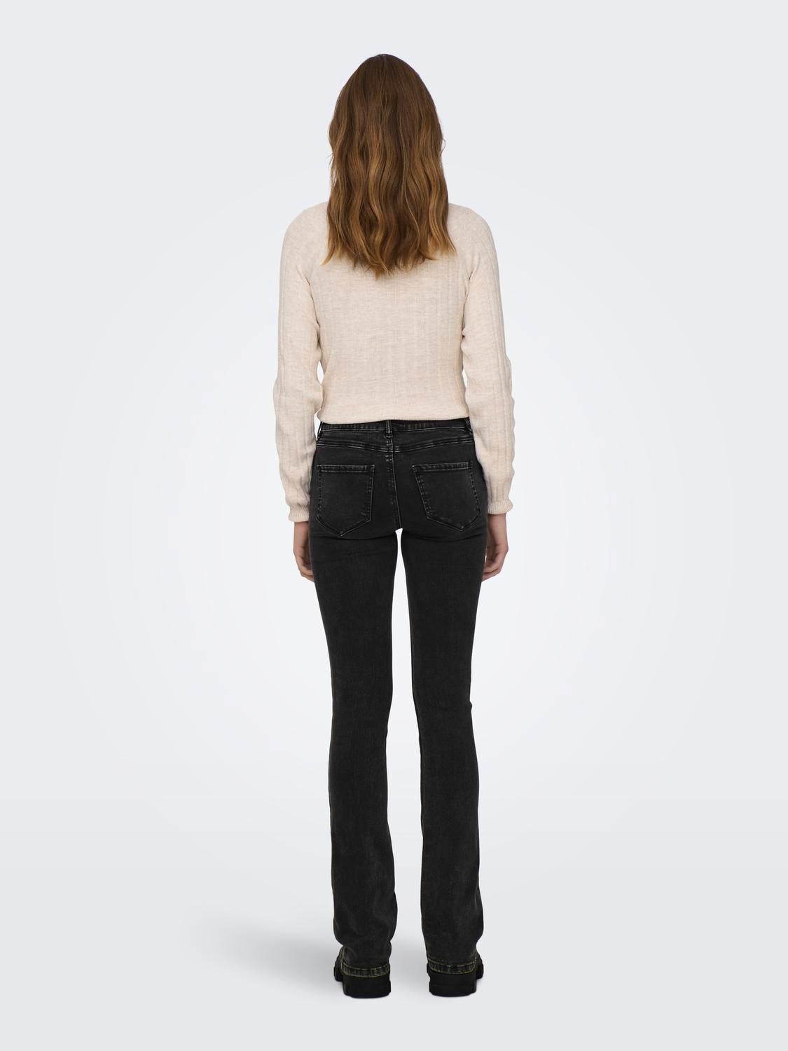 ONLROSE Mittlere Taille Ausgestellt Jeans Washed Black