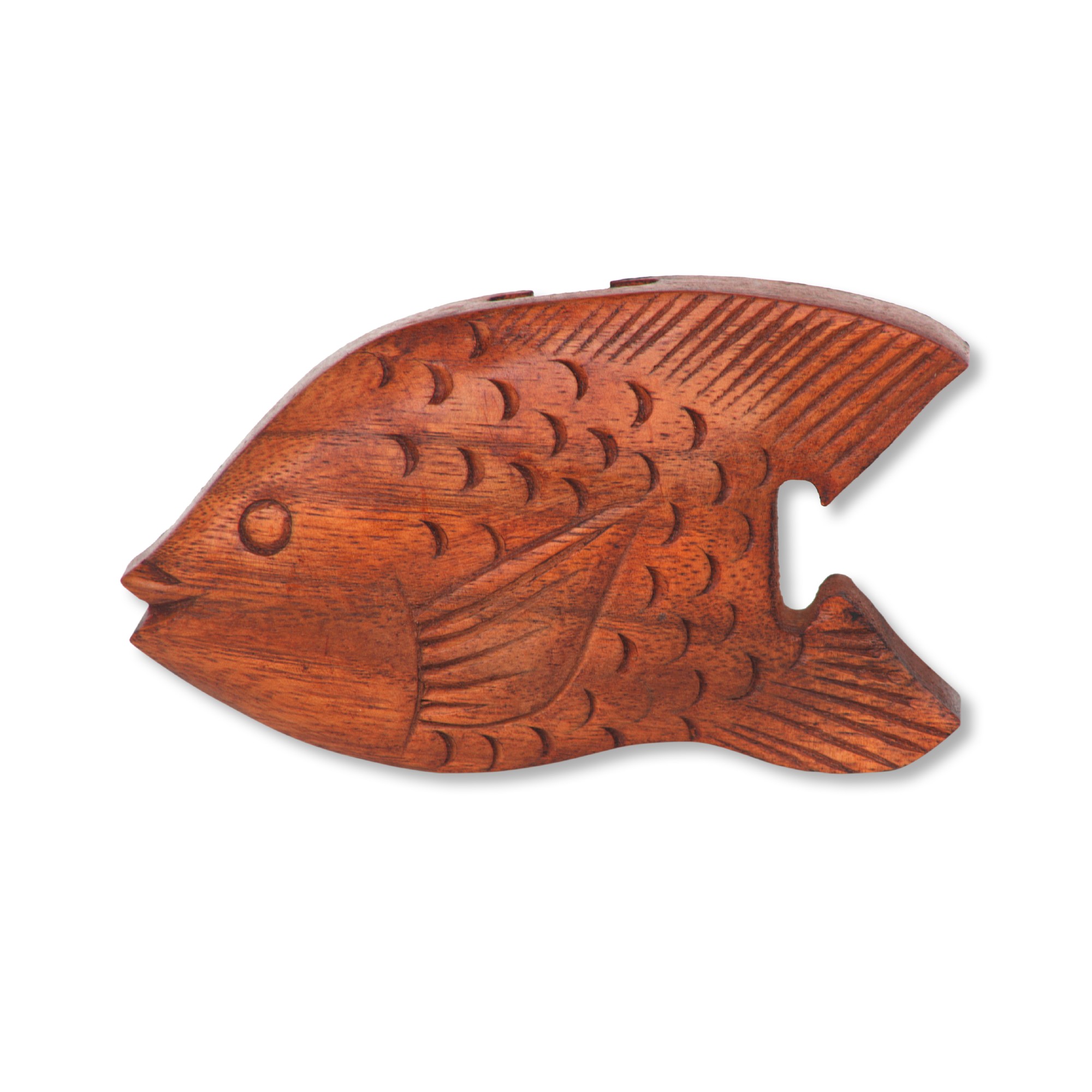 Secret Box 'Fish', braun, T 7,5 cm, B 13,5 cm, H 6,5 cm von fischer's lagerhaus