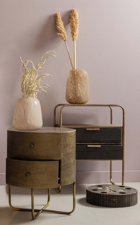 WOOOD Glossy nachtkast antique brass