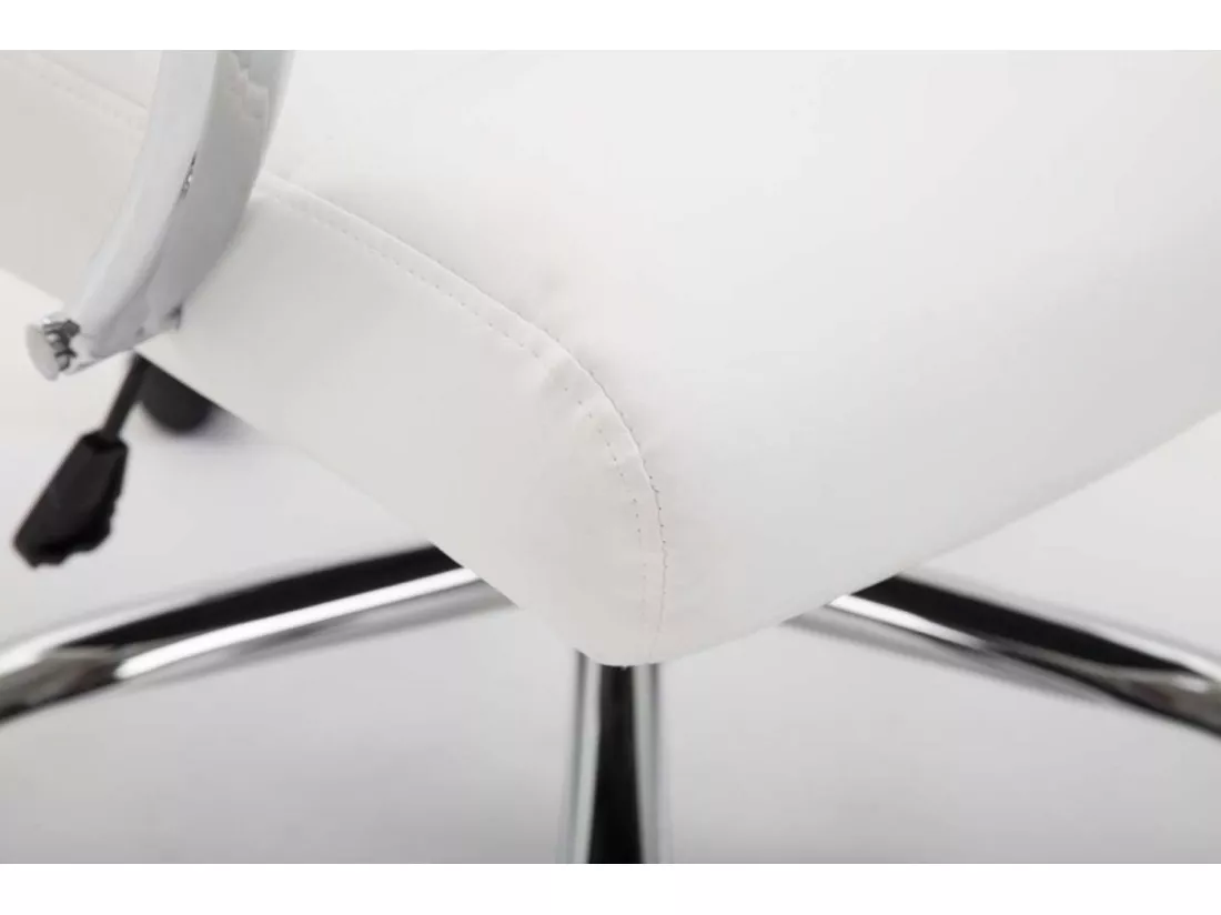 Chaise de bureau - Similicuir & Métal chromé - Blanc - Valais