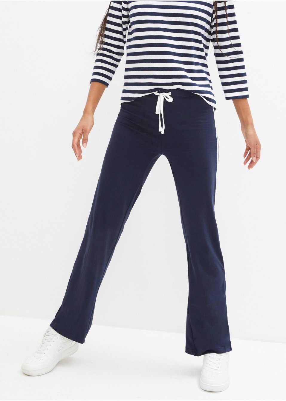 Pantalon fluide extensible, coupe droite