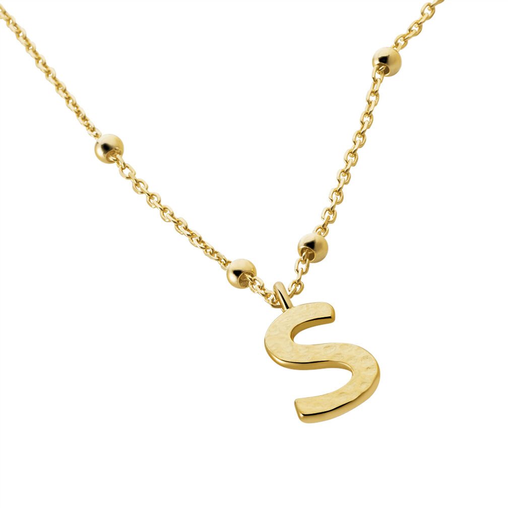 Collier Plaqué Or Jaune Lettra