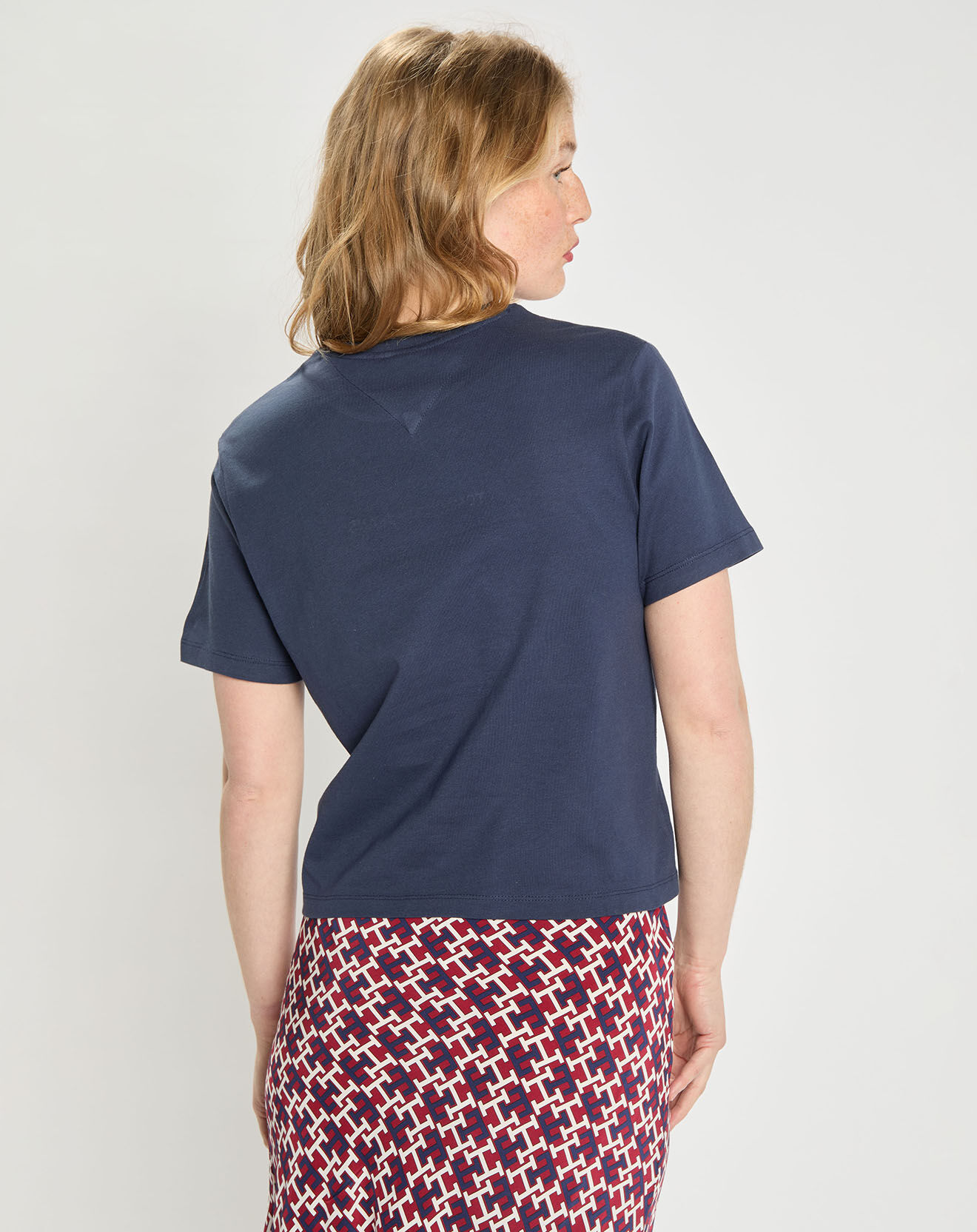 Tommy Jeans T-Shirt 100% Coton Bio linear logo bleu marine