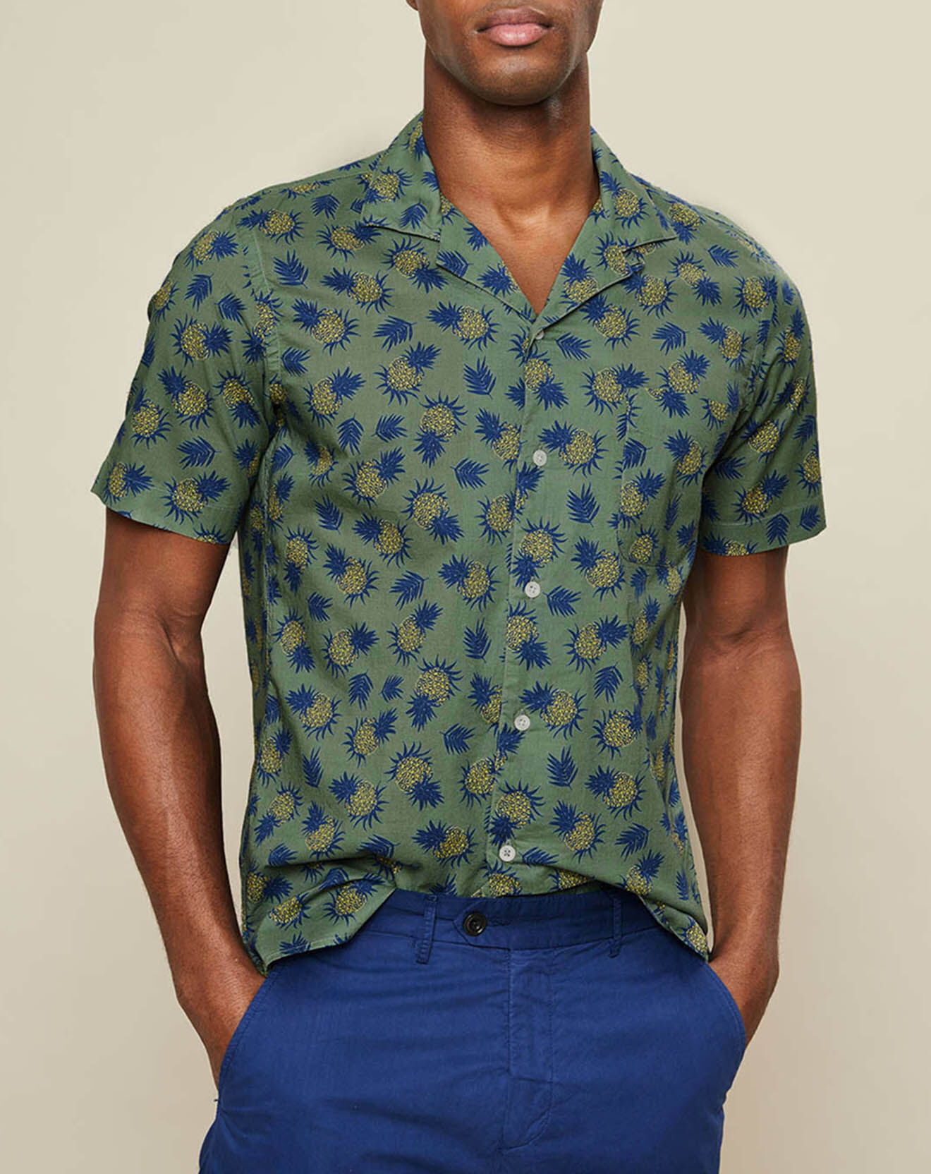 Hartford Chemise slim Slam imprimée ananas verte