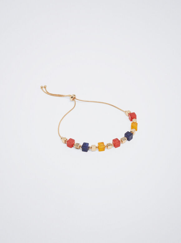 Pulseira ajustável com resina - Multicolorida