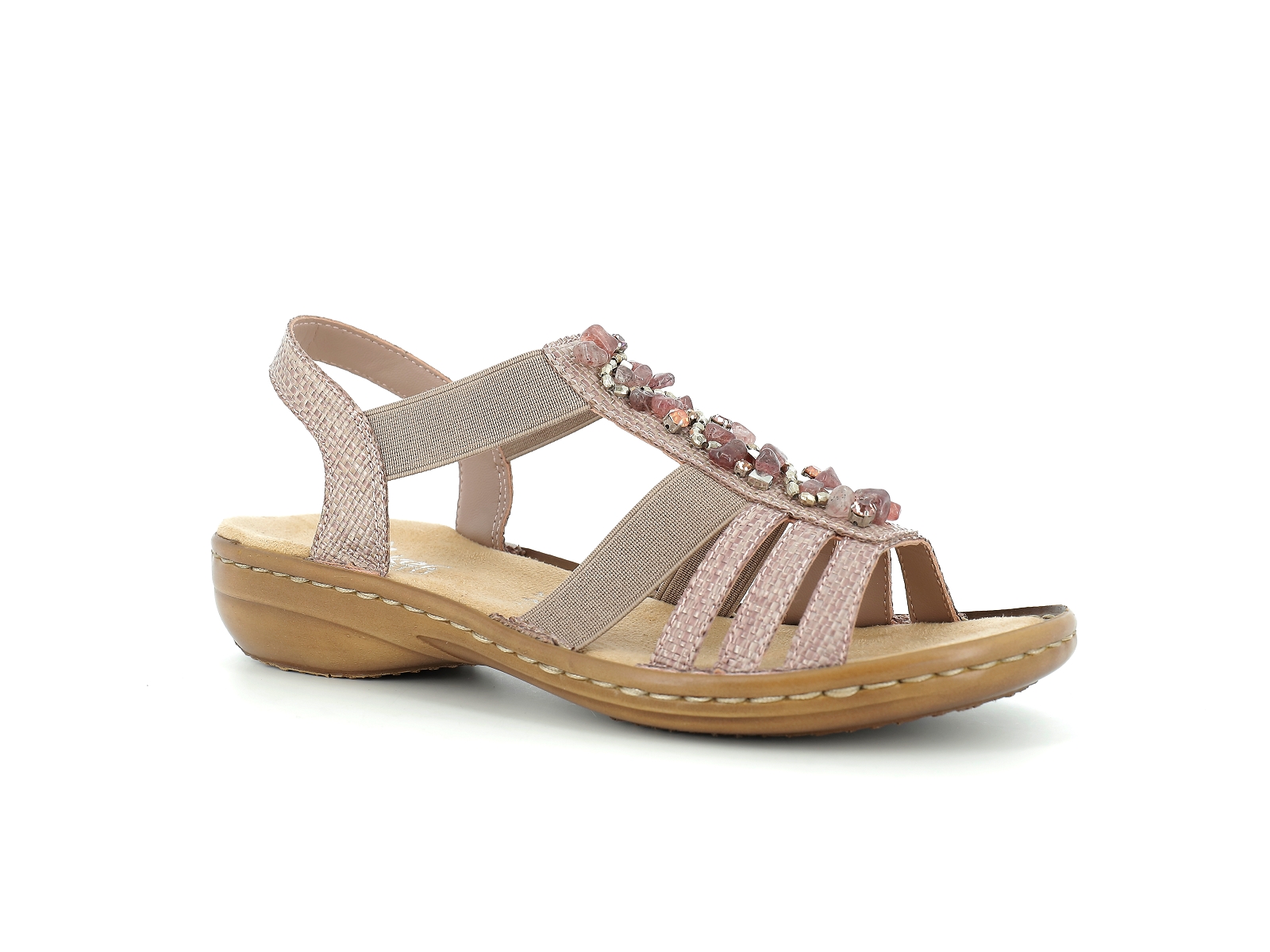 Rieker-60818 Synthétique Rose Pâle