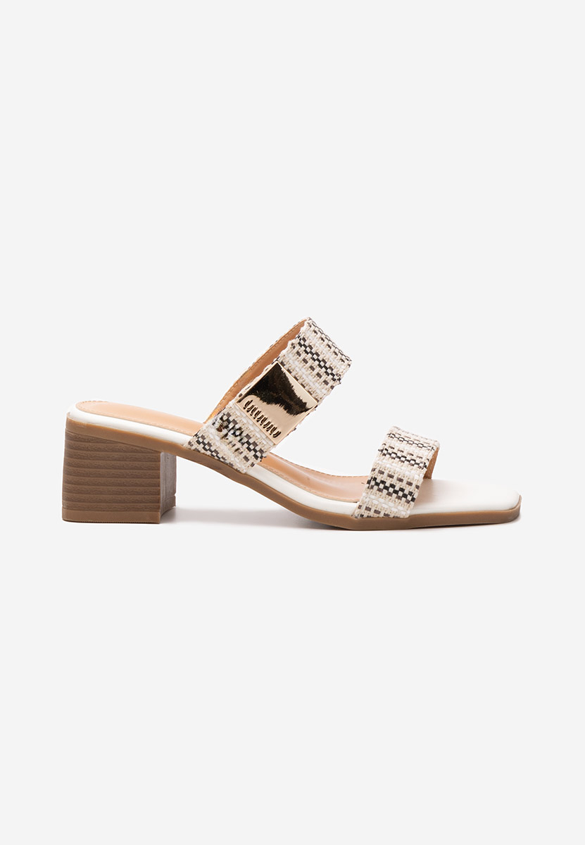 Mules à talon épais beige Hershel