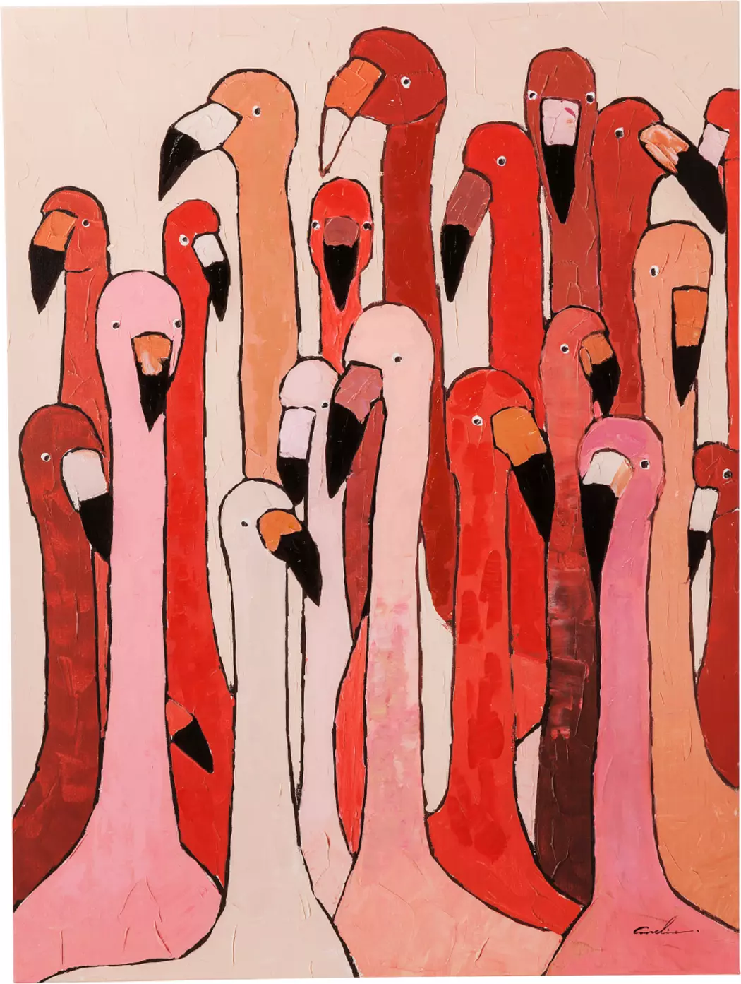 Wandbild 120 x 90 cm Flamingo Meeting
