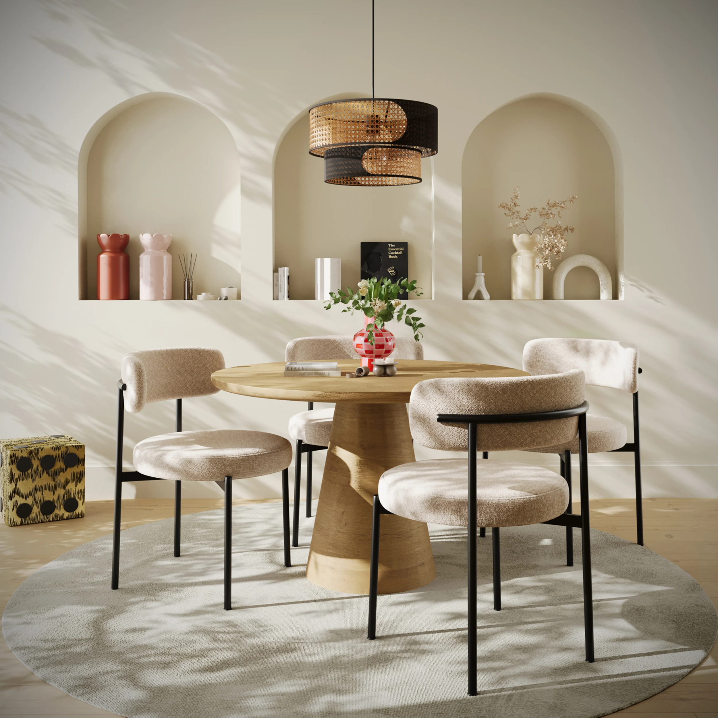 SCARLETT - Lot de 2 chaises de table | Beige