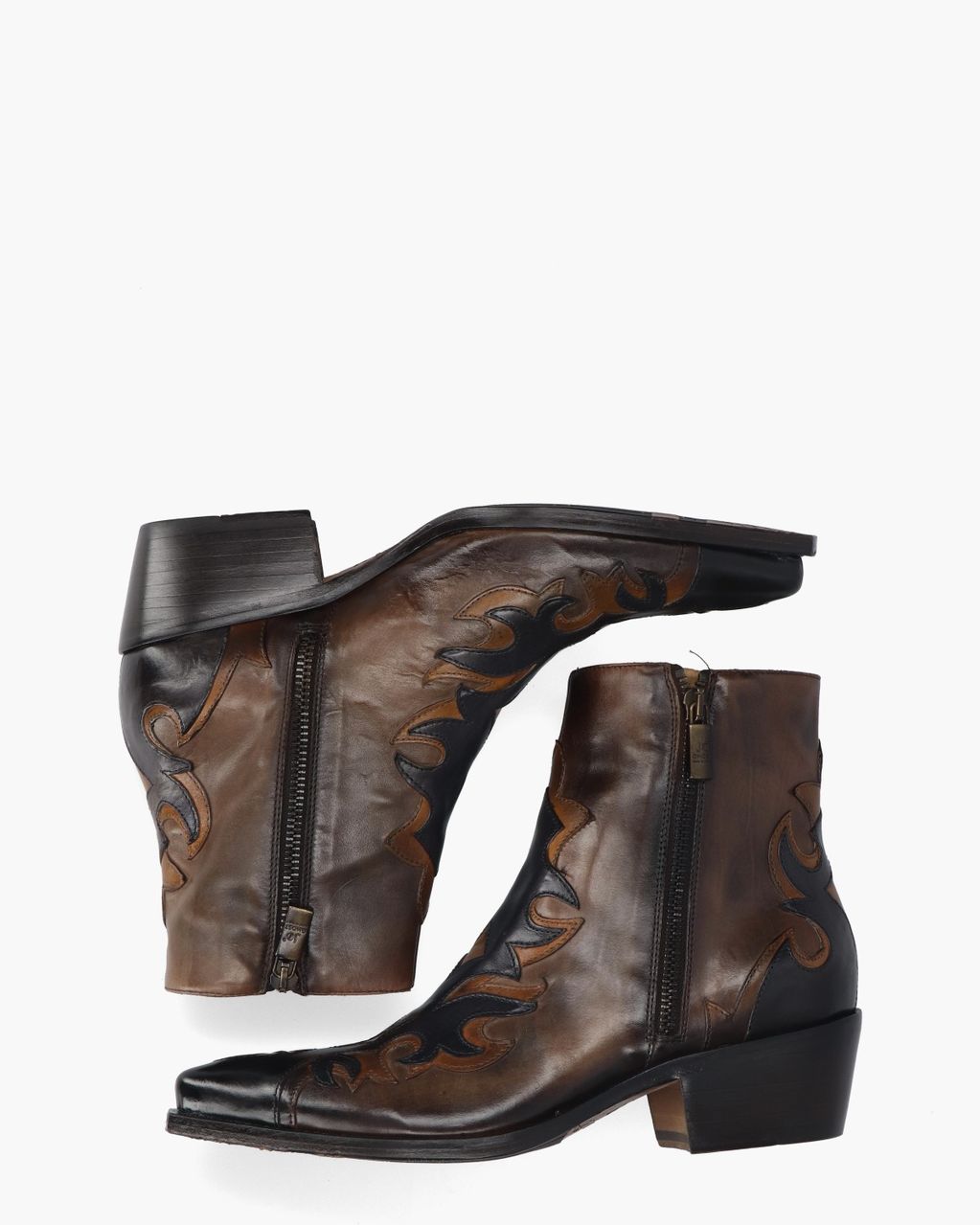 Jo Ghost 2882 Bruin/Zwart Dames Enkelboots
