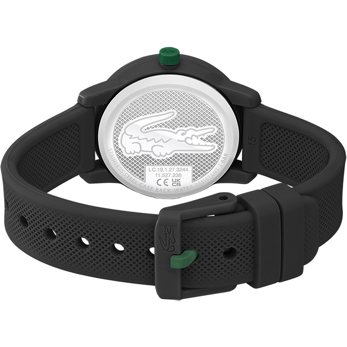 Montre LACOSTE 12.12 Kids enfant résine bracelet silicone noir