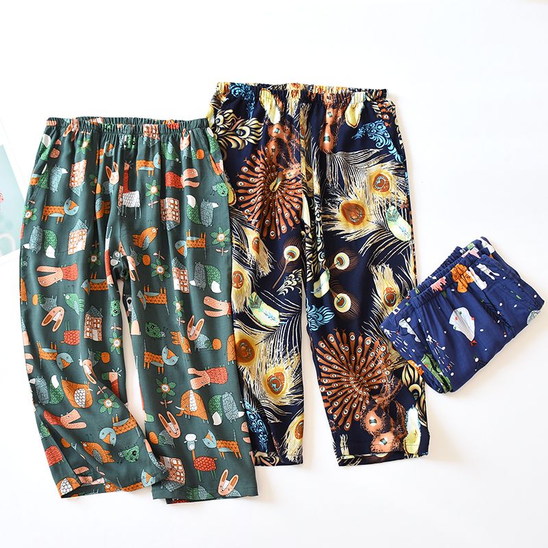 MelMount - Geprinte cropped loungebroek