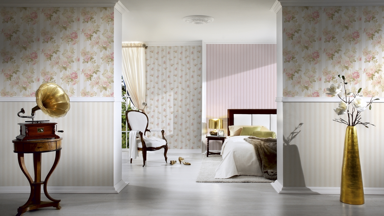 Vliestapete ROMANTICA 3 - creme - 10 Meter