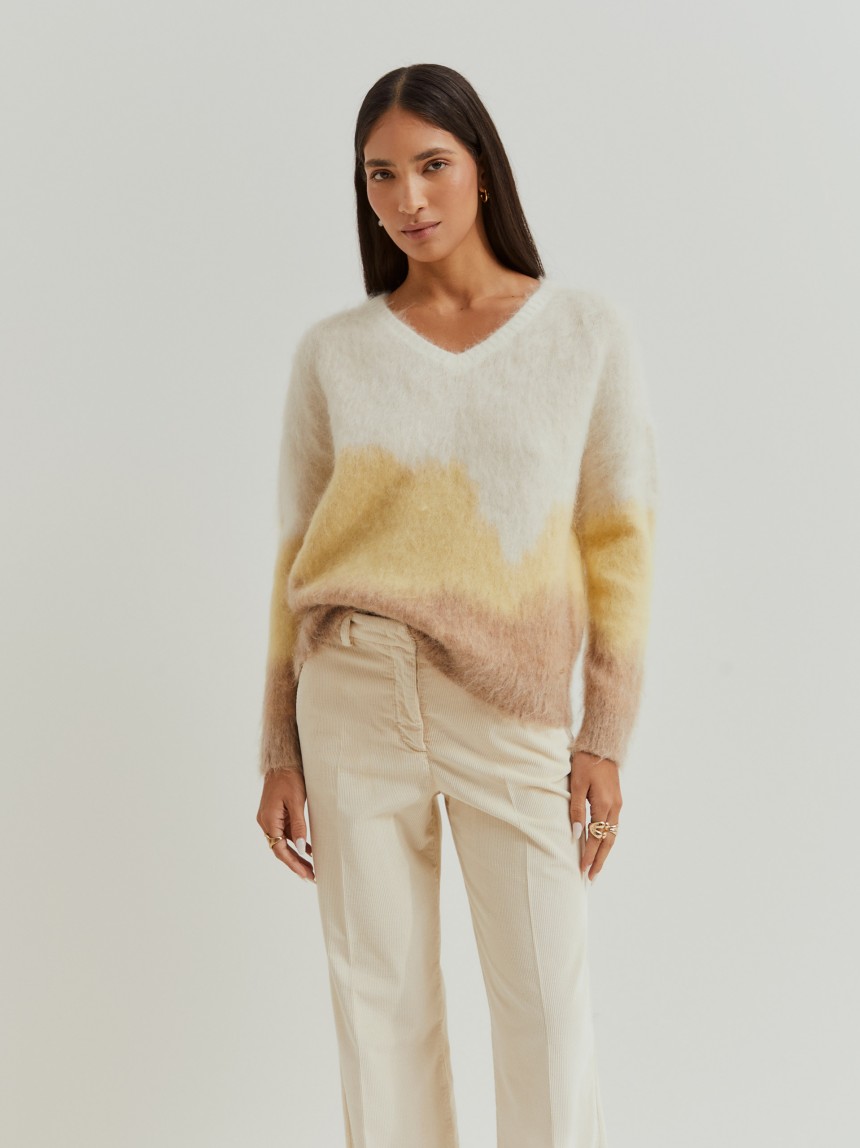Camisola tie dye com lã mohair