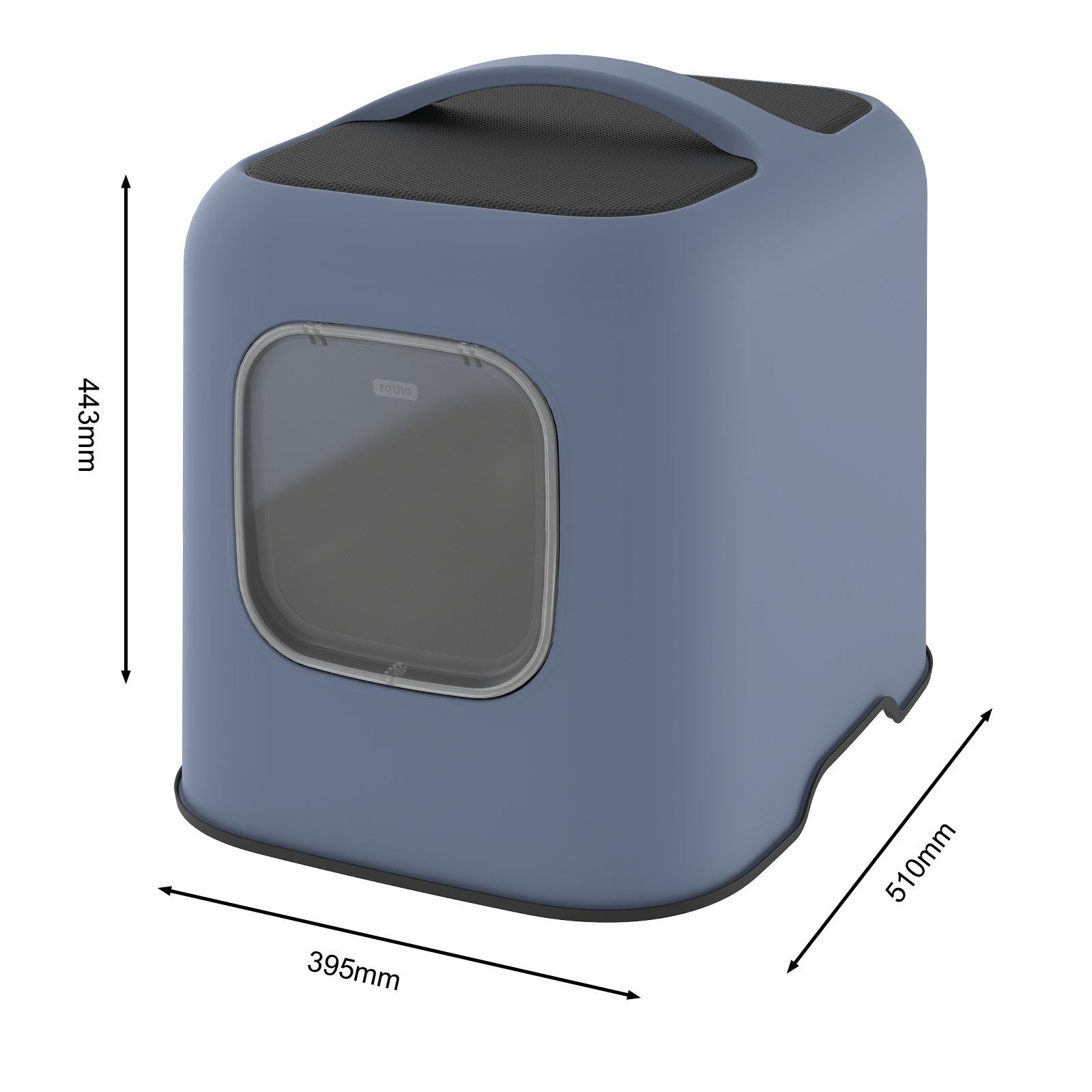 BIALA Katzentoilette Katzenklo inkl. Haube   Schaufel (4005206161) - Horizon Blue