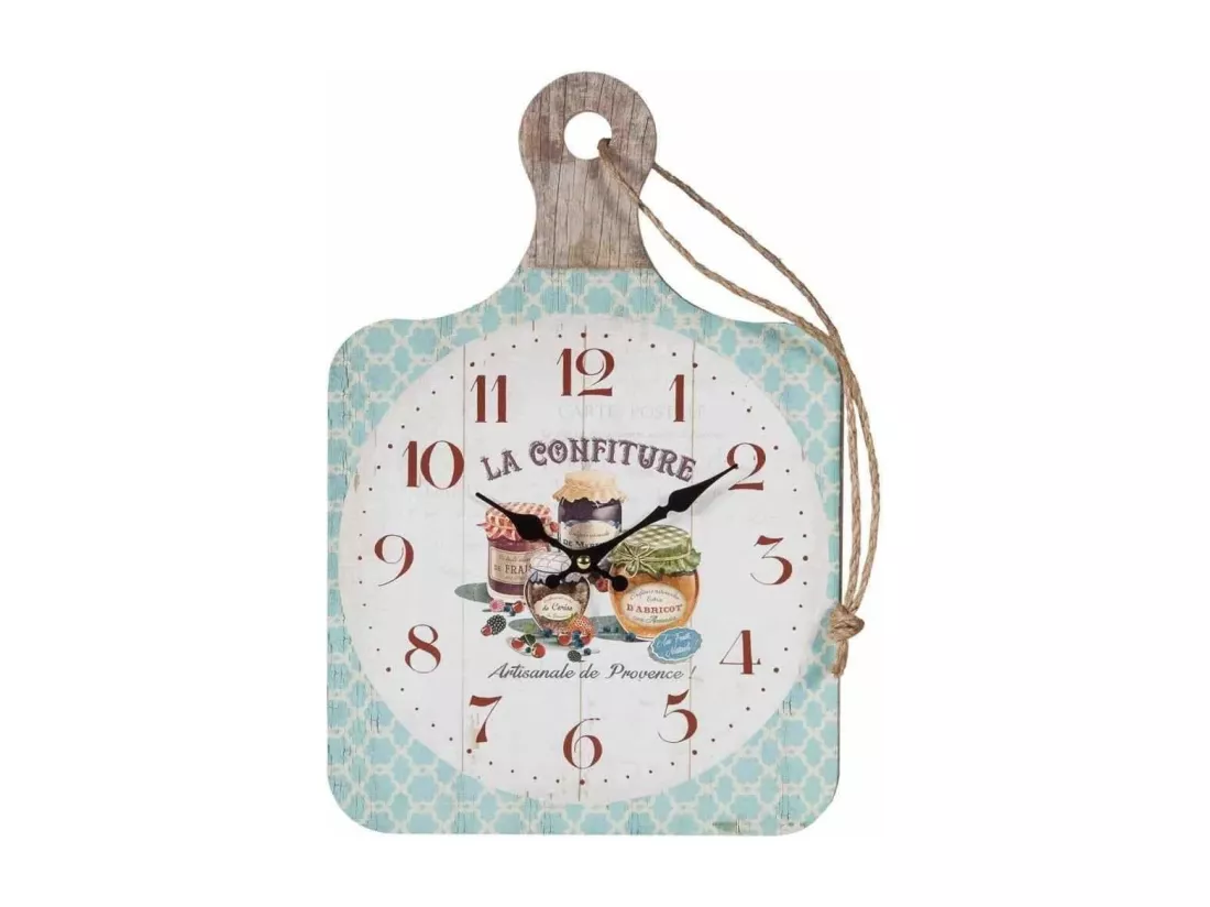 Horloge murale en bois bleu 27x40x2h
