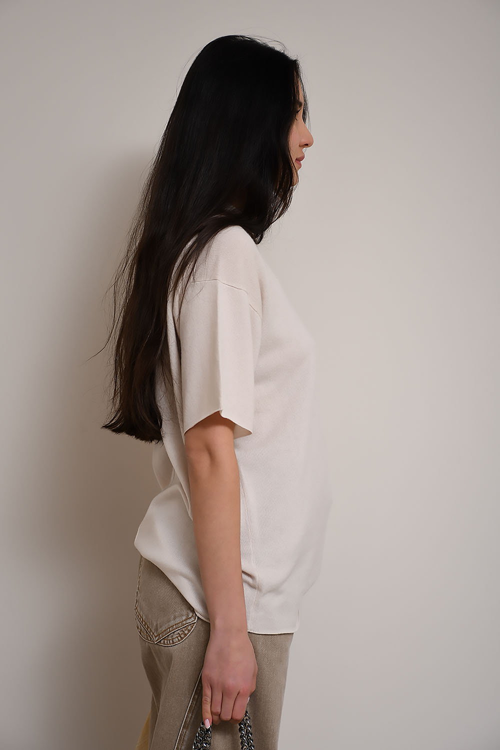 Wool knitted t-shirt