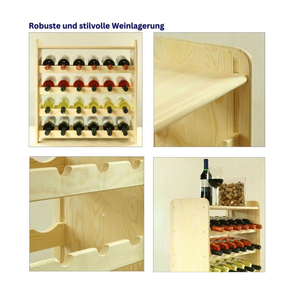 PROREGAL Wijnrek Pinot Vine C HxBxD 36 x 44 x 26,5 cm 12 Flessen Massief grenenhout Natuurlijk Onbehandeld
