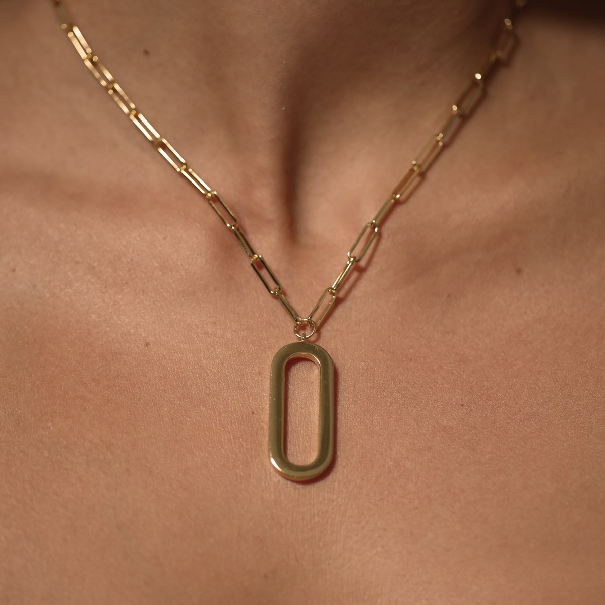 Collier Chaine Argent Rhodié Ovale Eva