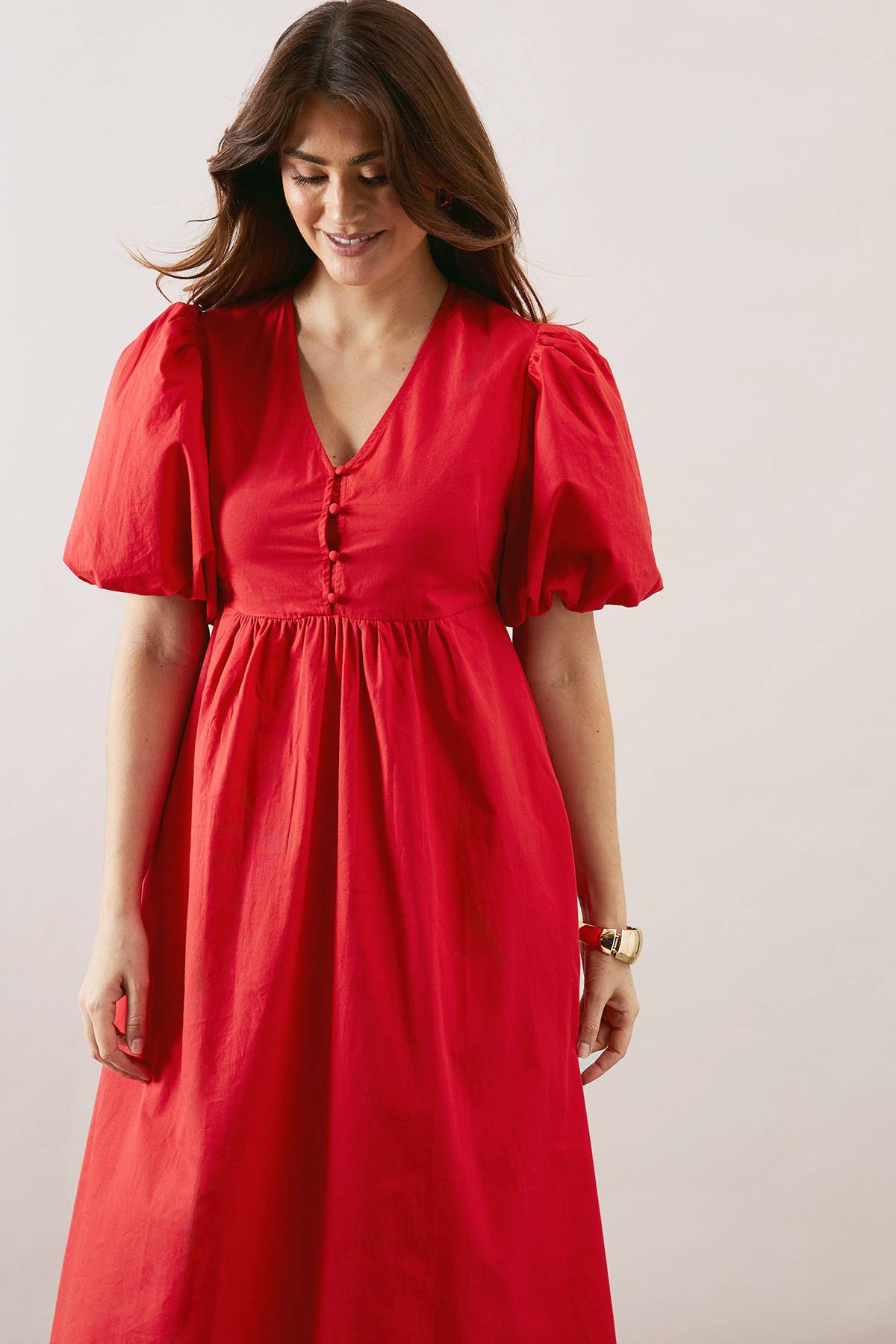 Wallis Robe Midi Boutonnée En Popeline De Coton