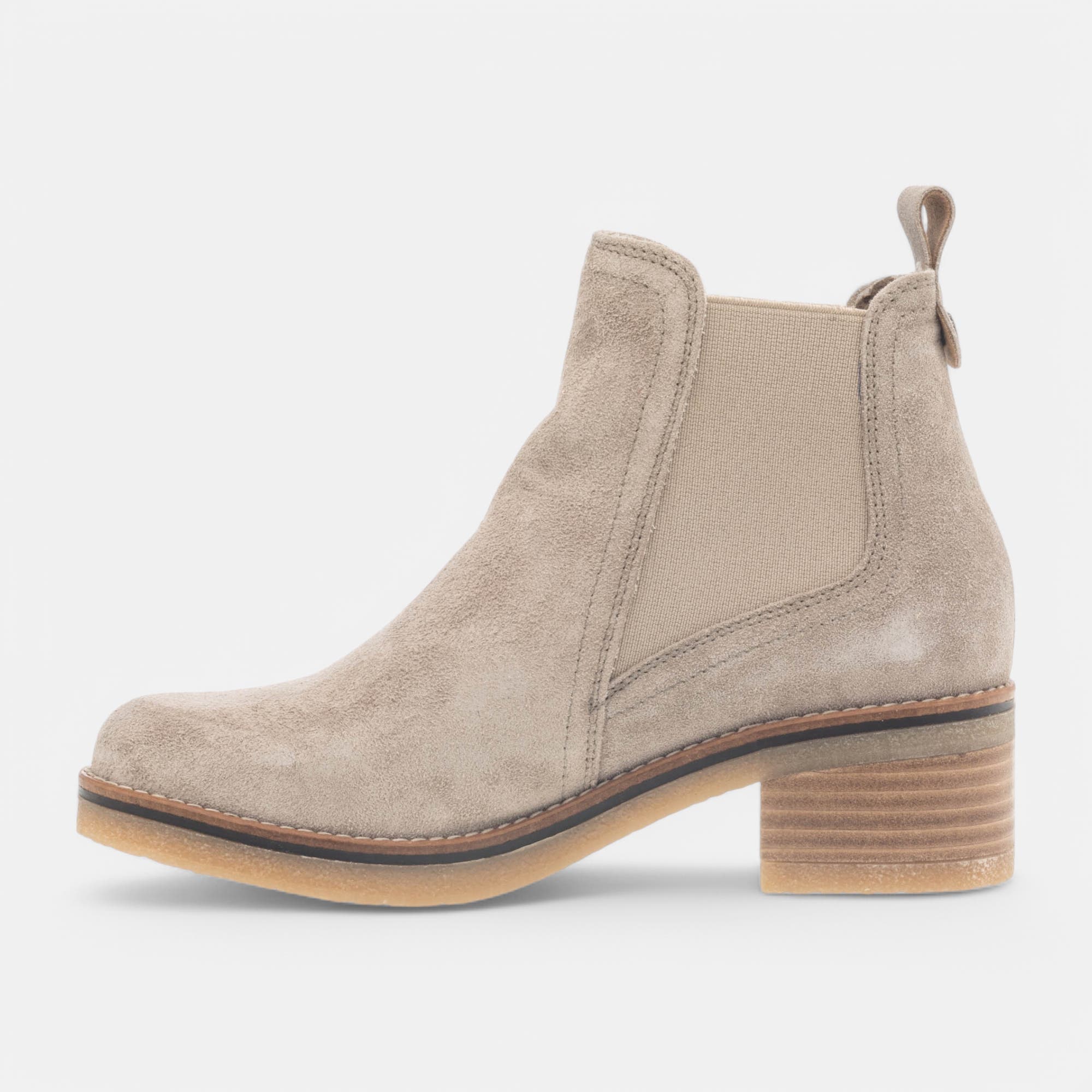 Boots à talon Femme en cuir beige