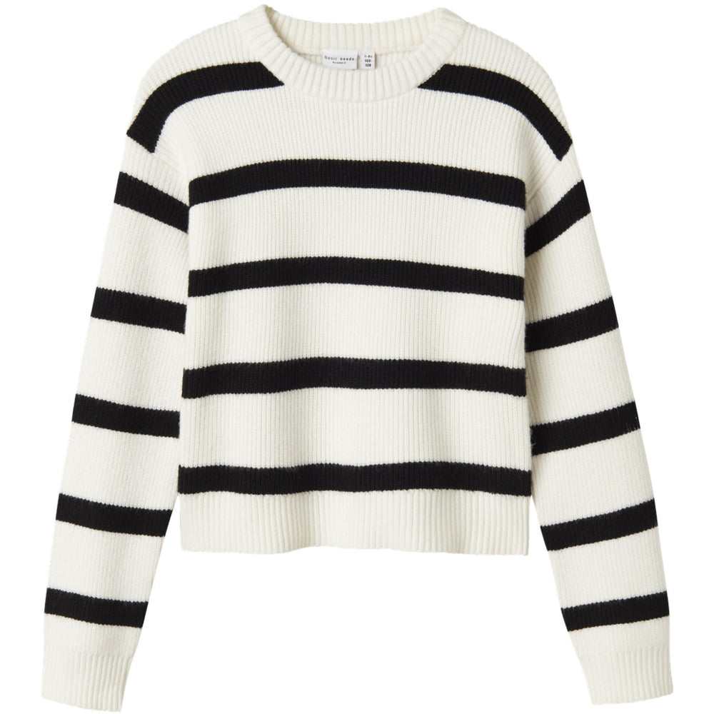 Køb Name It Cloud Dancer W. Black Stripes Nkfvnilla Ls Sh Strik