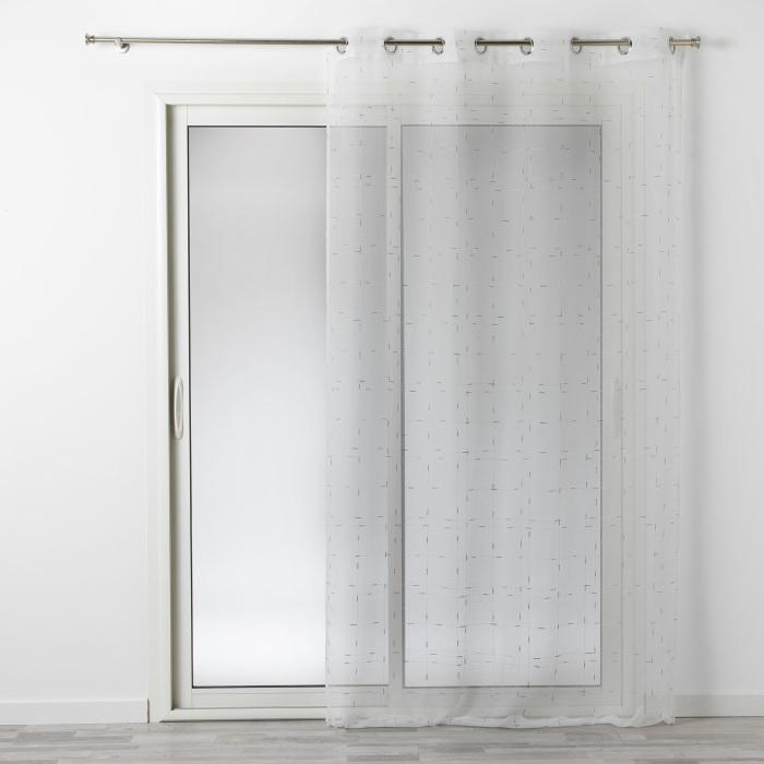 PANNEAU A OEILLETS 140X240CM DIXIE BLANC ARGENT