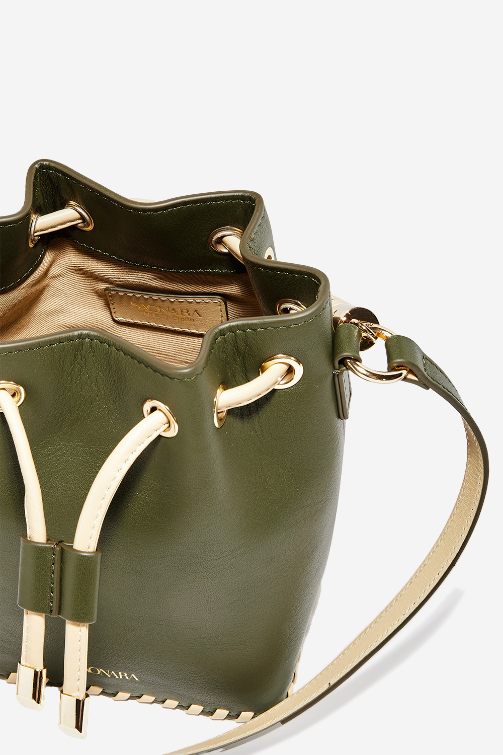 Mini leather bucket