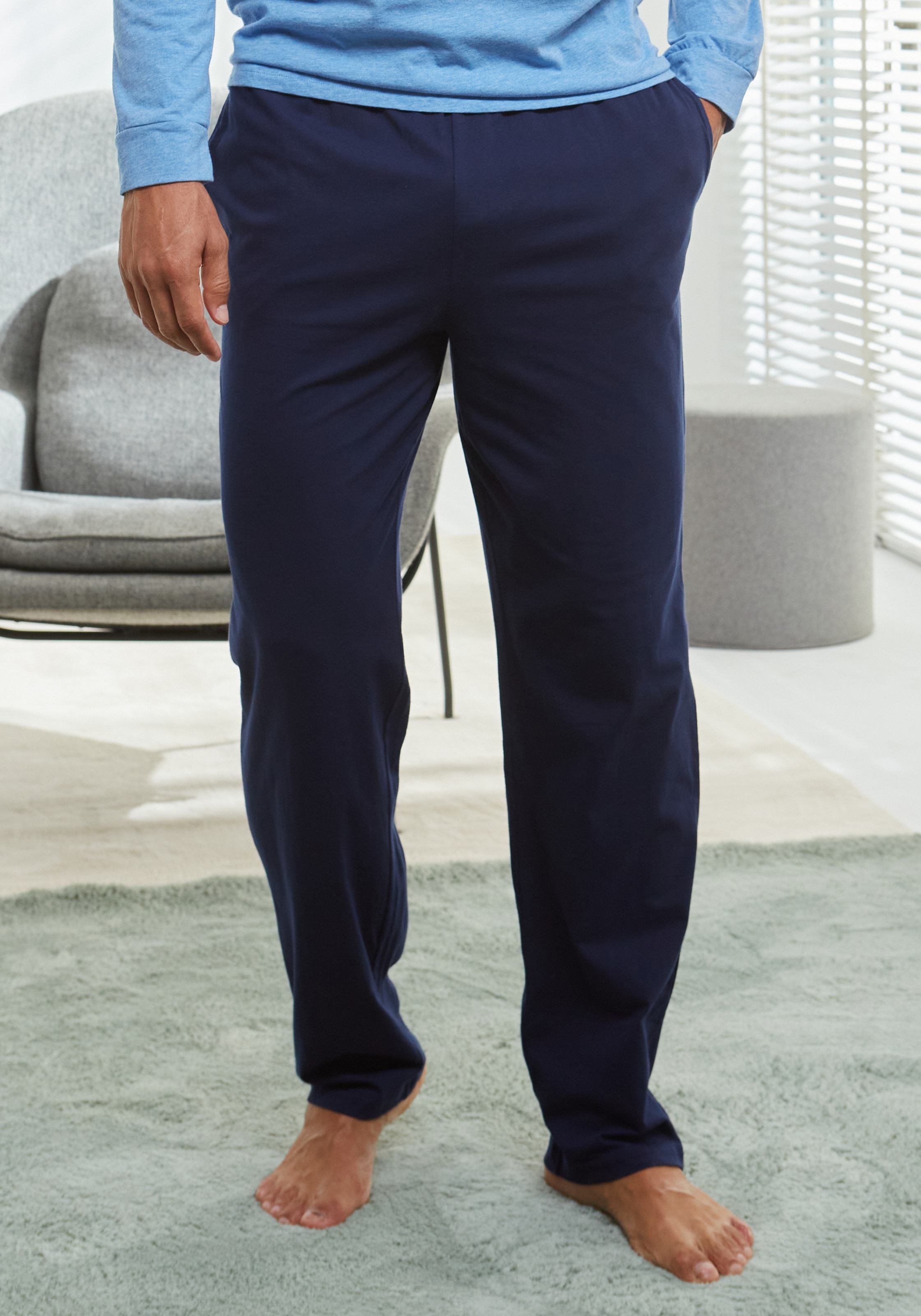 AUTHENTIC LE JOGGER Pyjama »Schlafanzug für Herren«, 2 Stk. mit Knopfleiste