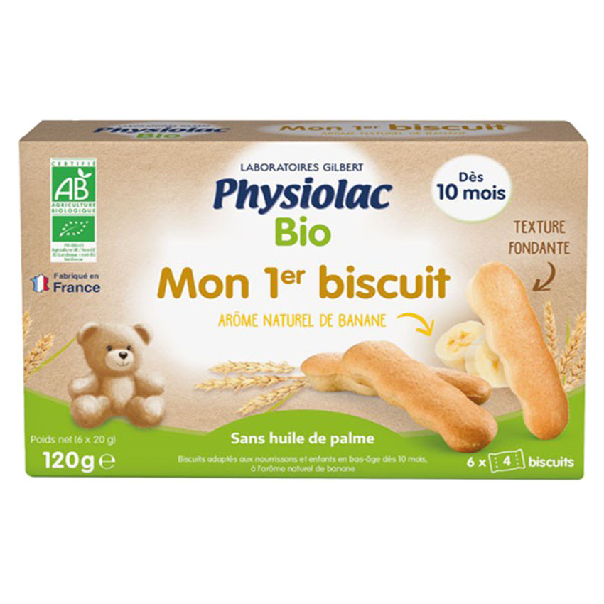 Biscuits issus de l'agriculture biologique avec arôme naturel de banane 120g