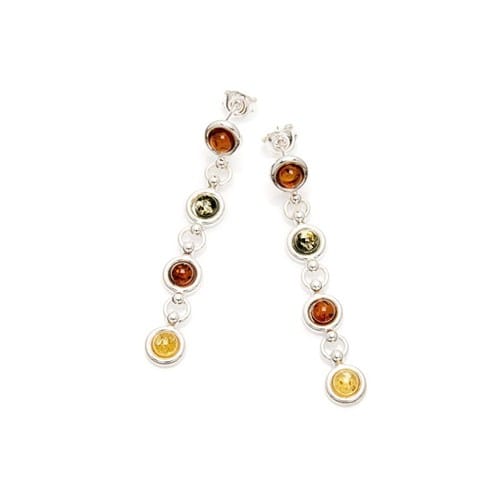 Boucle d'oreille argent ambre