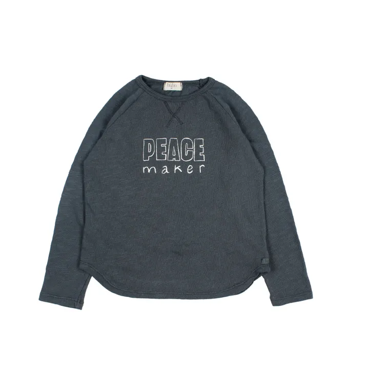 Búho T-Shirt Coton Bio Flammé Peace | Bleu nuit