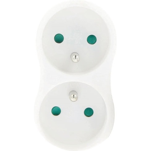 Multiprise - 2x 2P+T - 16A - lot de 2 - blanc