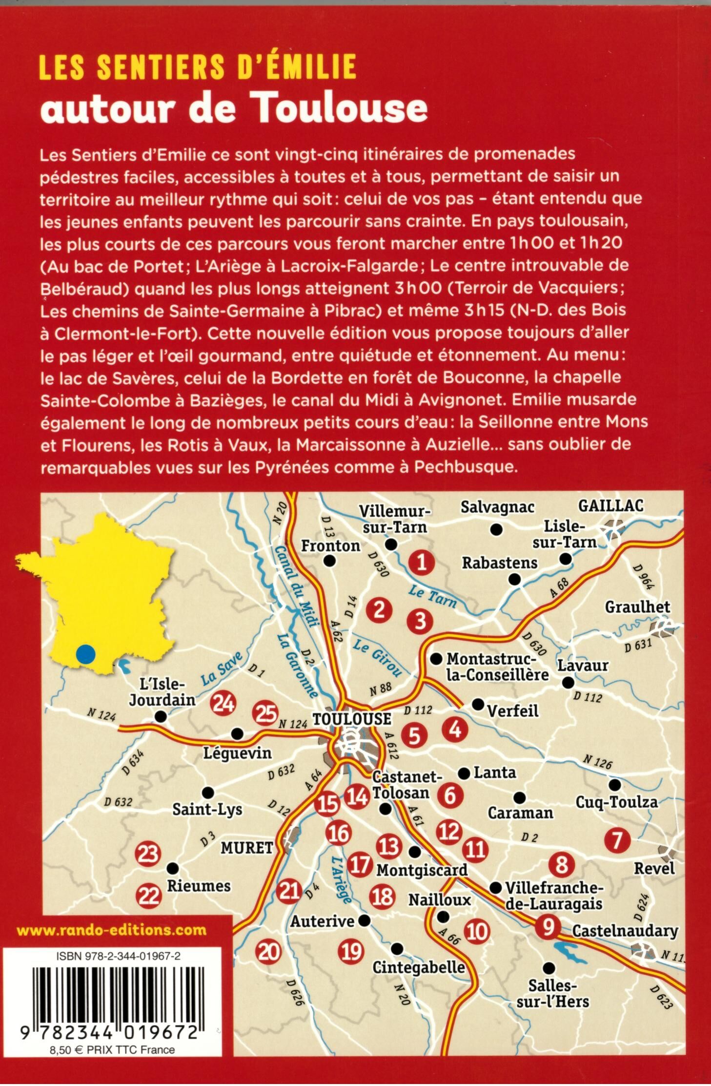 RANDO EDITIONS - SENTIERS EMILIE AUTOUR DE TOULOUSE