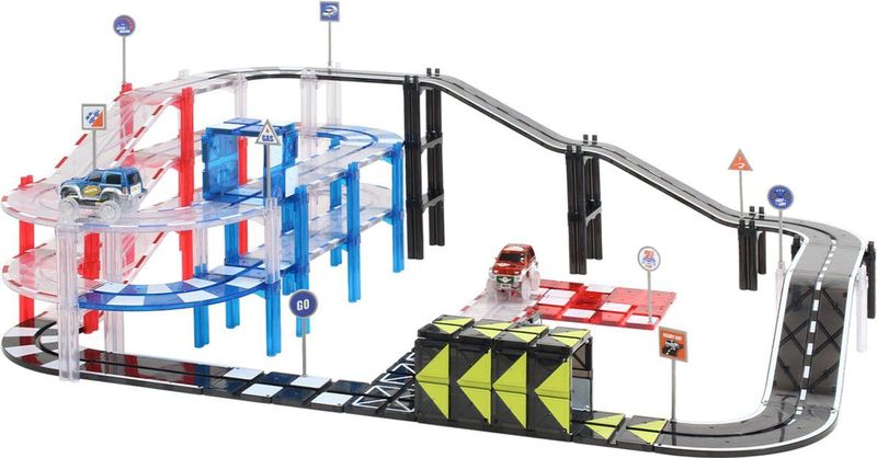 MNTL - Magnetische Autobaan - 72-delig - Kleurvol - Magnetisch Speelgoed