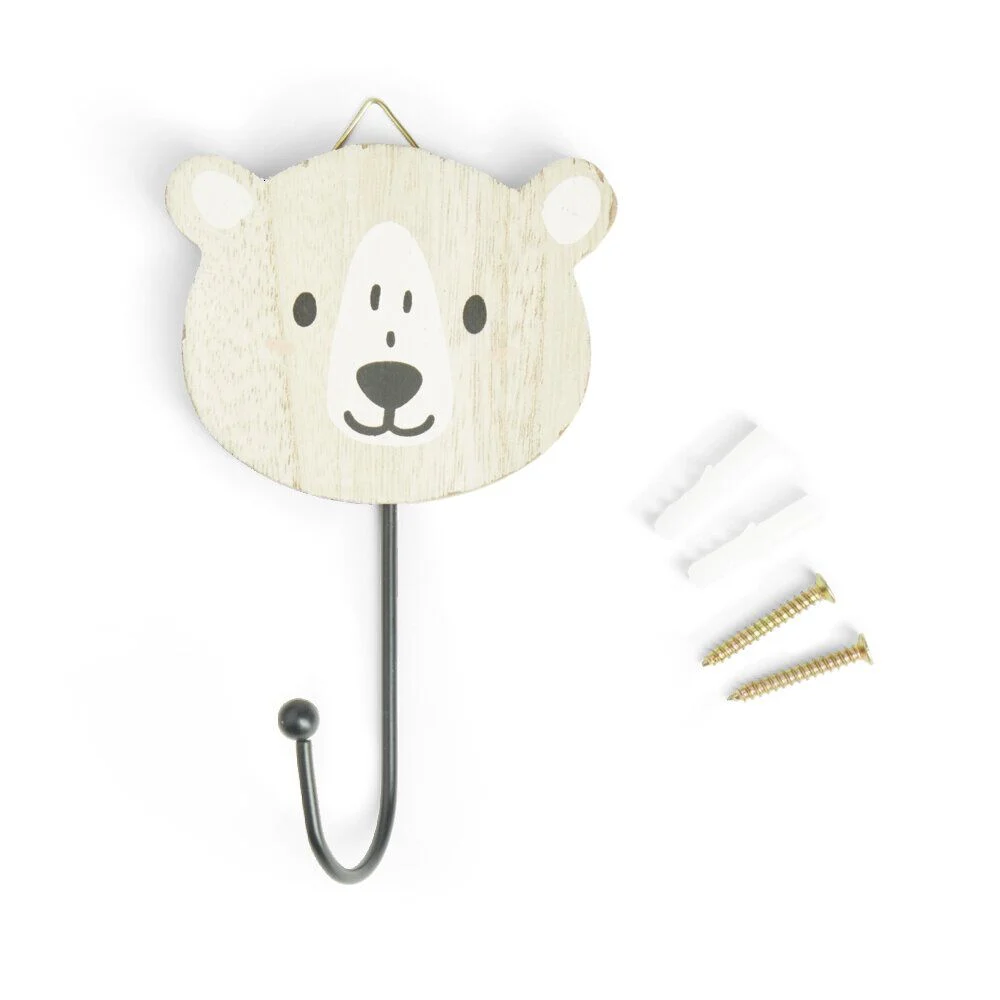 Patère enfant forme animal 10xH15cm - 4 modèles