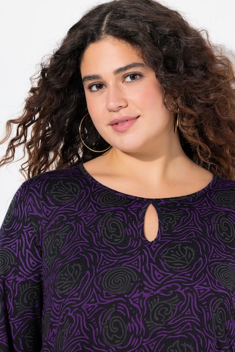 Jerseykleid, A-Linie, Blumendruck