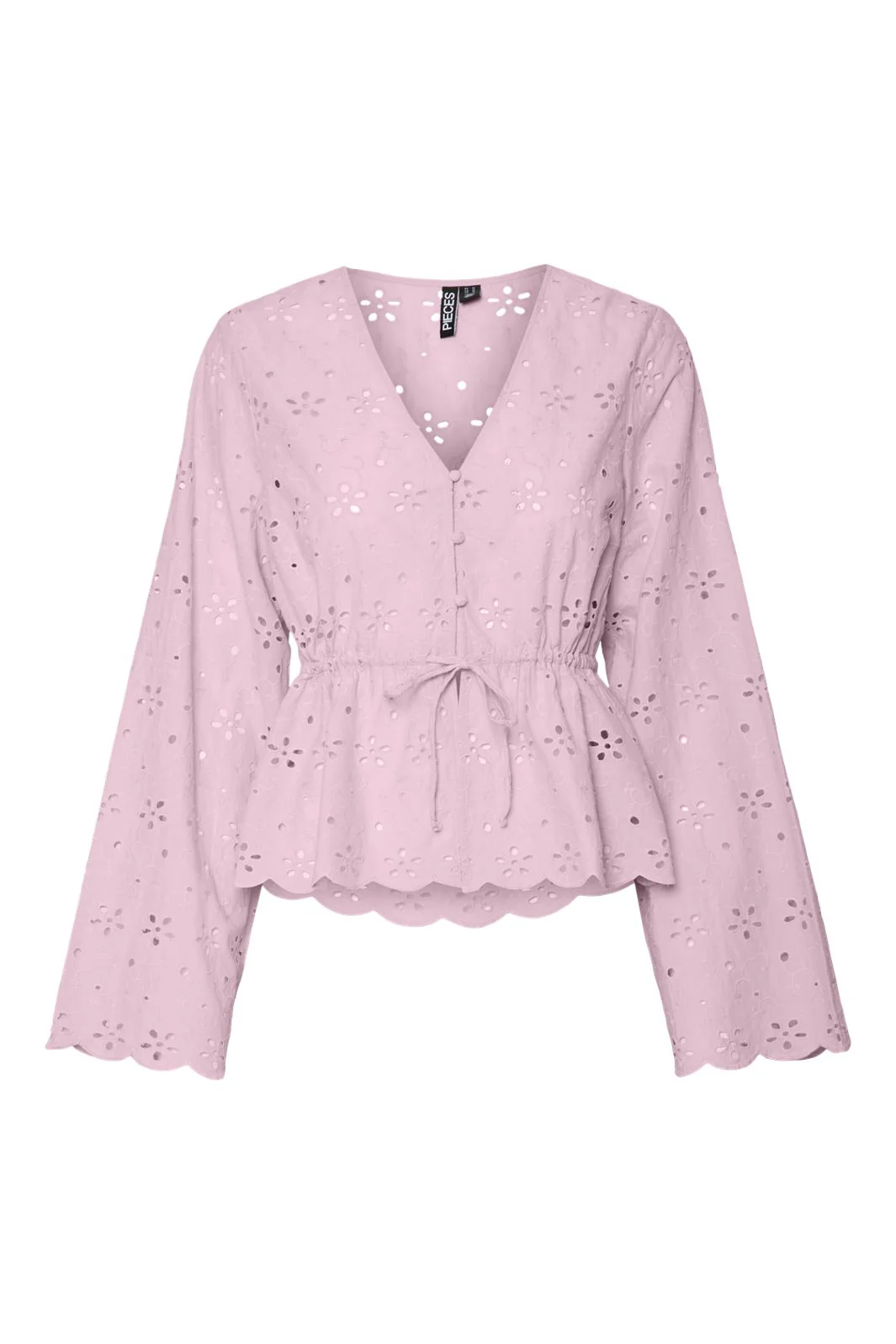 Pieces Pctarmorine Ls Tie Top