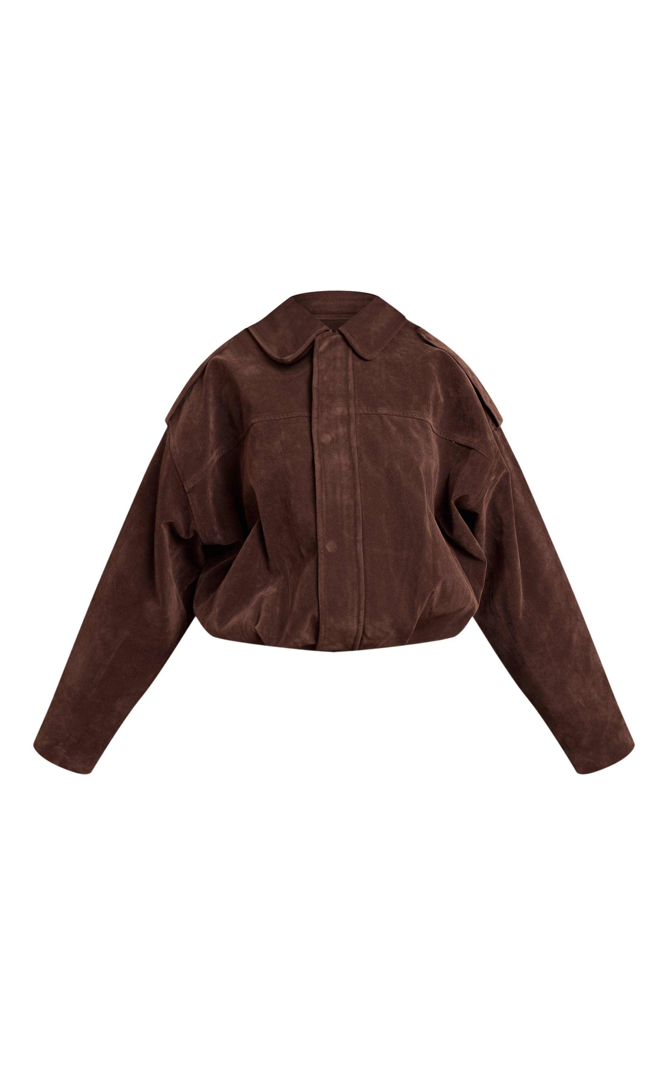 Marron Veste Zippée Oversize En Synthétique Petite