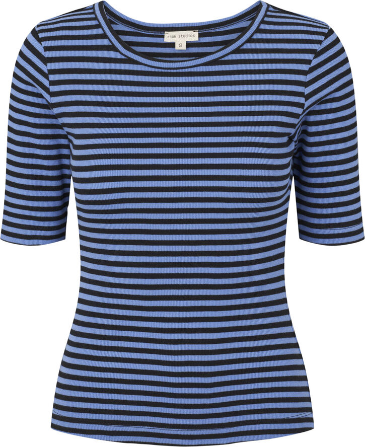 esmé studios ESBlossom Stripe 2/4 T-shirt GOTS Granada sky
