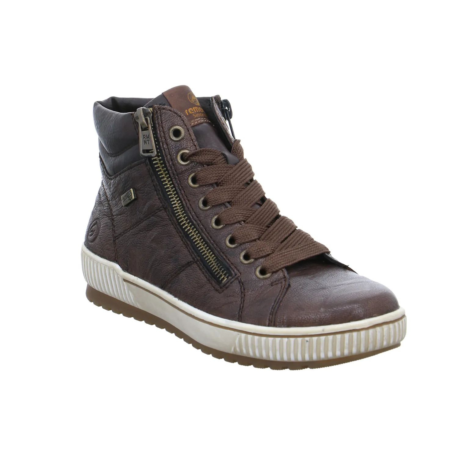 REMONTE Mid Cut Sneaker Braun Leder  mit TEX Membrane