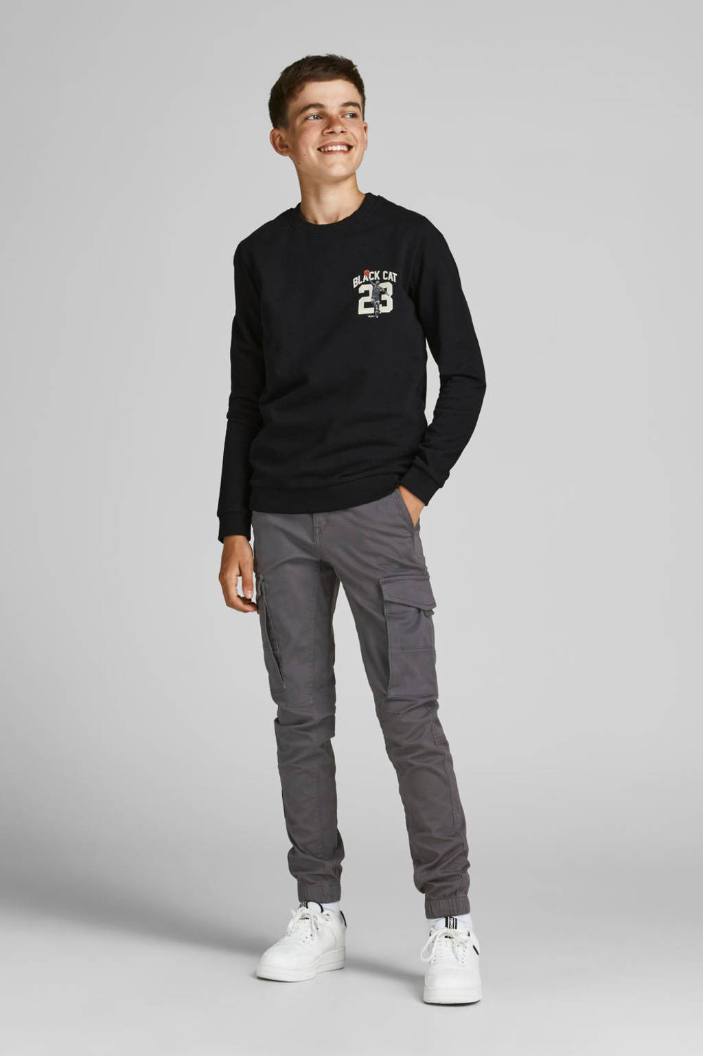 JACK & JONES cargobroek JJIPAUL grijs