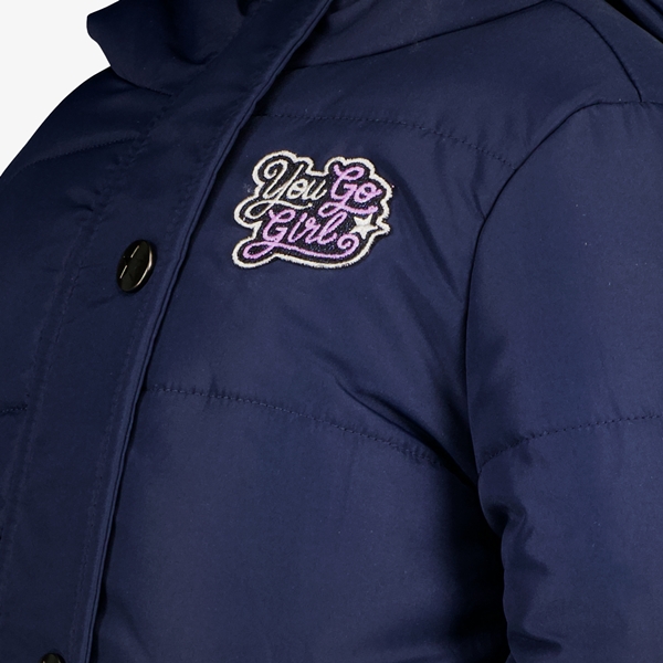 TwoDay lange meisjes winterjas donkerblauw