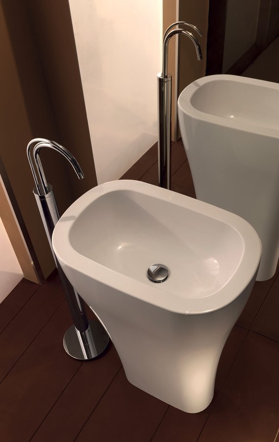 Sapho Aquatech staande wastafel 60x40cm wit glans