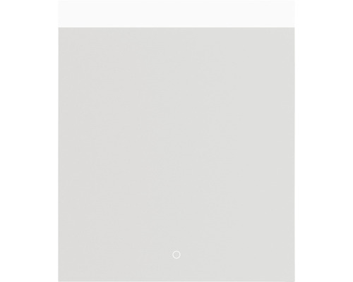 Badkamermeubelset NOBILIA Programma 1 BxHxD 61 x 169,1 x 48,7 cm, frontkleur eiken naturel met wastafelmeubel en spiegel in wit met LED-verlichting, greeplijst mat chroom 015