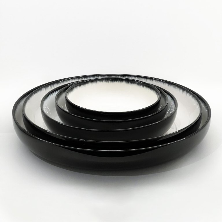 Serax Dé tableware by Ann Demeulemeester diep bord Ø27 set van 2 White/Black A