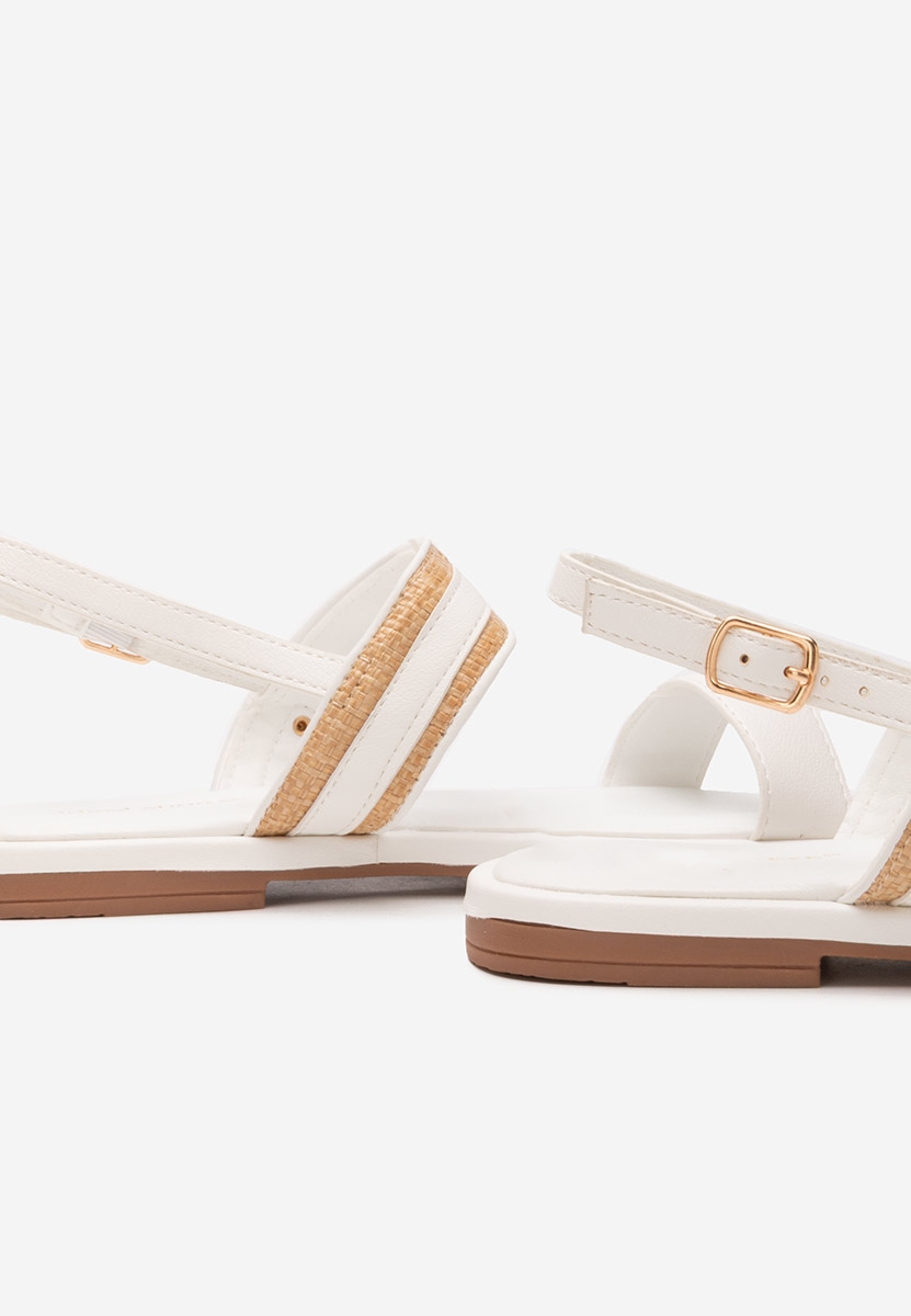 Sandales plates blanches Shirly