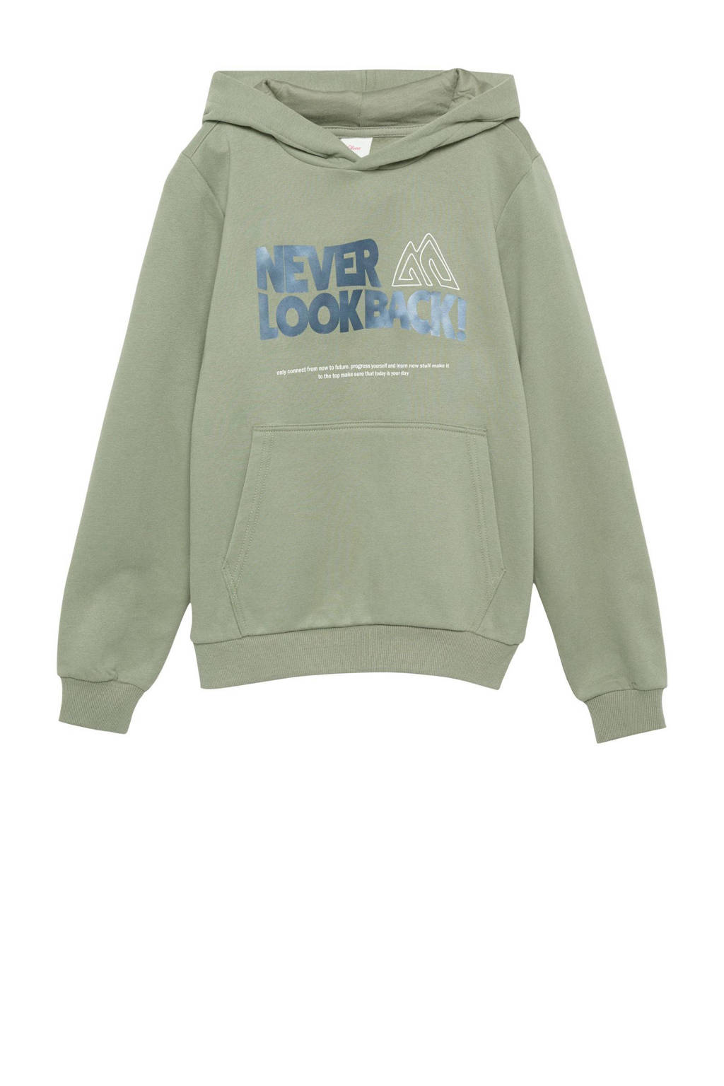 s.Oliver hoodie met printopdruk groen
