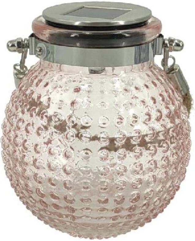 Intratuin solar lantaarn Lomé lichtroze D 11 H 12,5 cm